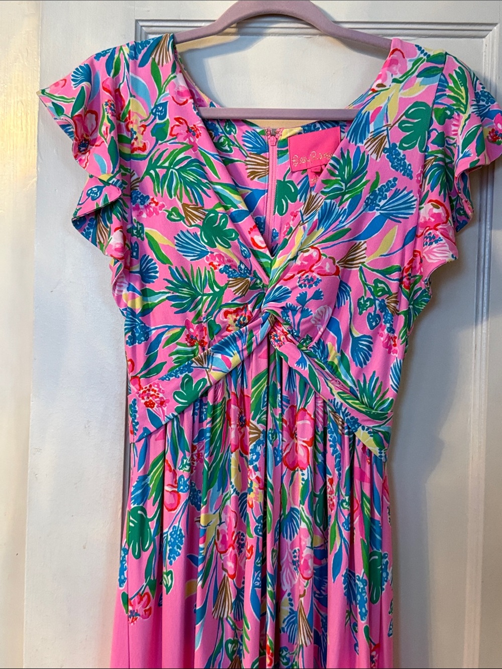 NWT Lilly Pulitzer “Verona Flutter Sleeve” Maxi Dress Size 2 - Picture 4 of 12